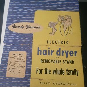 Handy-Hannah Electric Hair Dryer with Removable Stand Vintage Collectible